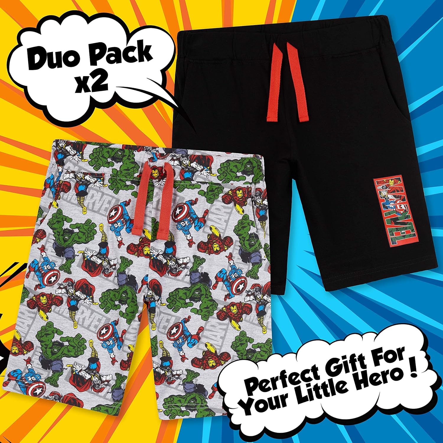 Lot de 2 shorts garçon Marvel Avengers avec Iron Man en coton – Image 4