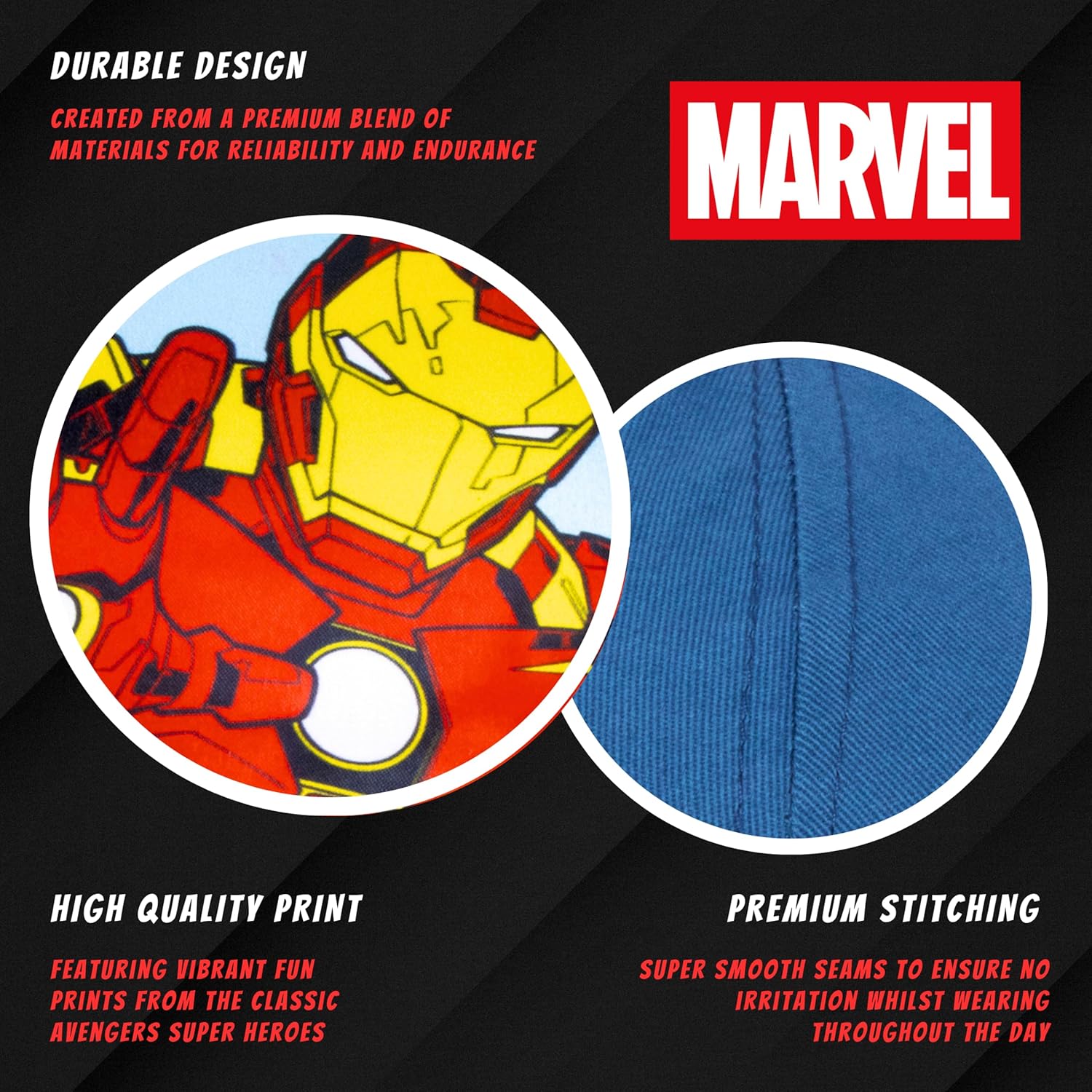 Casquette d'été Marvel Avengers bleu avec visuels Iron Man et Hulk pour garçon – Image 4