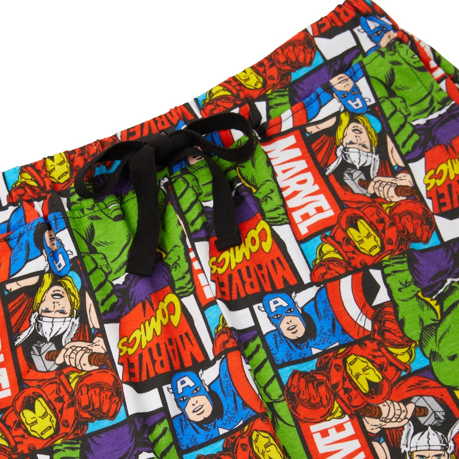 Lot de 2 shorts de détente Marvel pour homme en 100% coton avec Iron Man, Spider-Man, Hulk, Captain America et Thor – Image 5