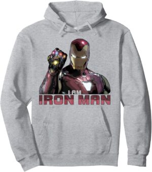 Sweat à capuche Marvel Iron Man portrait citation I Am Iron Man Endgame