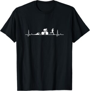 T-shirt triathlon Heartbeat Iron Man pour natation vélo course