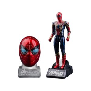 Figurine articulée Iron Man avec socle et sculpture de tête