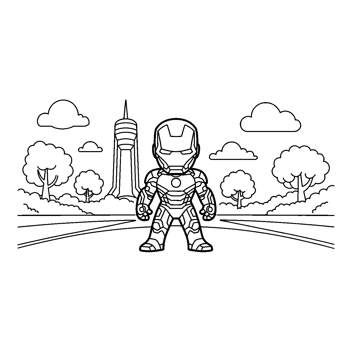 Coloriage Iron Man gratuit à imprimer : armure Iron Man à colorier